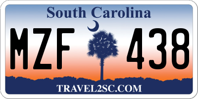 SC license plate MZF438