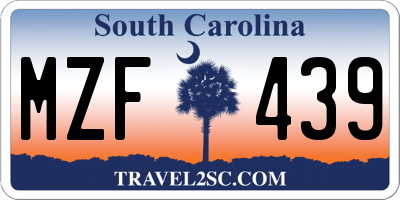 SC license plate MZF439