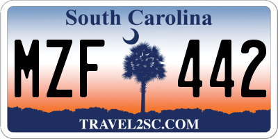 SC license plate MZF442