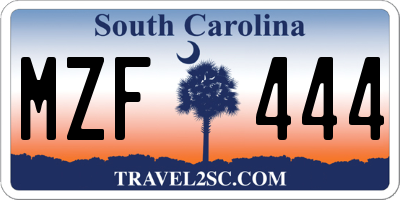 SC license plate MZF444