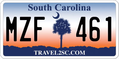 SC license plate MZF461