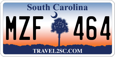 SC license plate MZF464