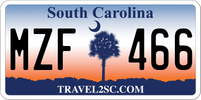 SC license plate MZF466