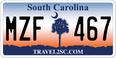 SC license plate MZF467