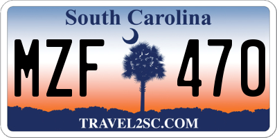 SC license plate MZF470
