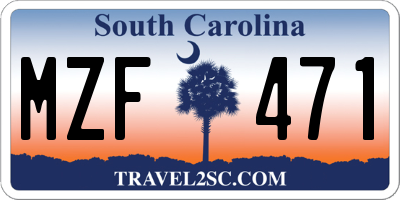 SC license plate MZF471