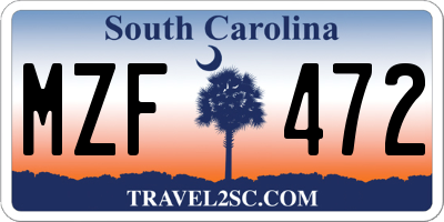 SC license plate MZF472