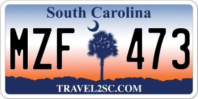 SC license plate MZF473