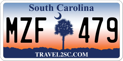 SC license plate MZF479