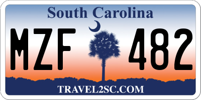 SC license plate MZF482