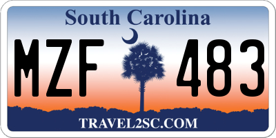 SC license plate MZF483