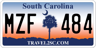 SC license plate MZF484