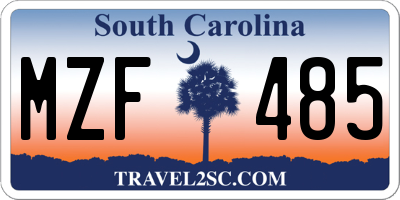 SC license plate MZF485