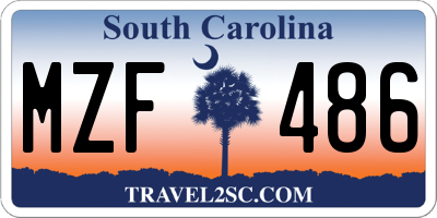 SC license plate MZF486
