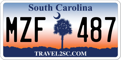 SC license plate MZF487