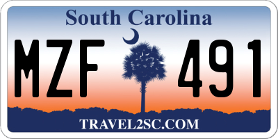SC license plate MZF491