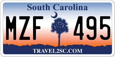 SC license plate MZF495