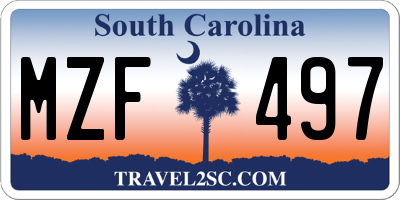 SC license plate MZF497