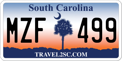 SC license plate MZF499