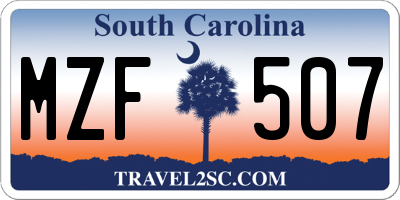 SC license plate MZF507