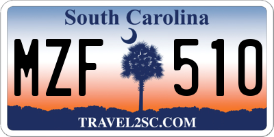 SC license plate MZF510