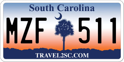 SC license plate MZF511
