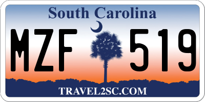 SC license plate MZF519