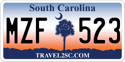 SC license plate MZF523
