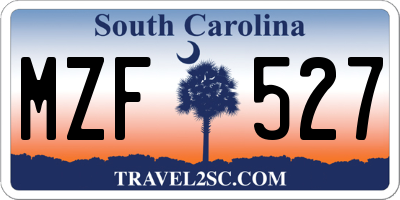 SC license plate MZF527