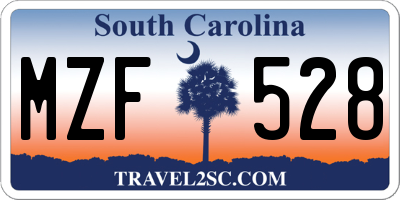 SC license plate MZF528