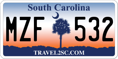 SC license plate MZF532