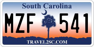 SC license plate MZF541
