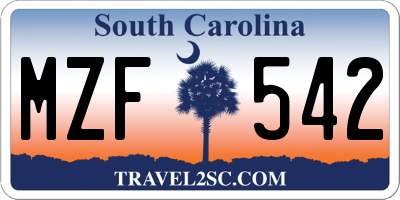 SC license plate MZF542