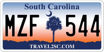 SC license plate MZF544