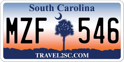 SC license plate MZF546