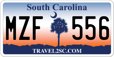 SC license plate MZF556