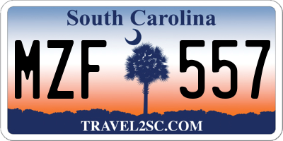 SC license plate MZF557