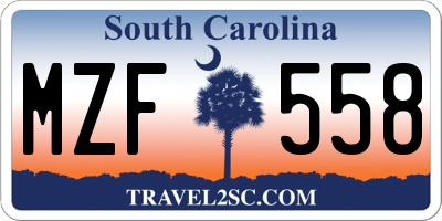 SC license plate MZF558