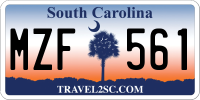 SC license plate MZF561