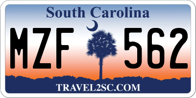 SC license plate MZF562