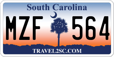 SC license plate MZF564
