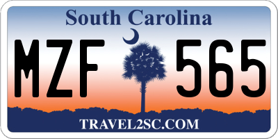 SC license plate MZF565