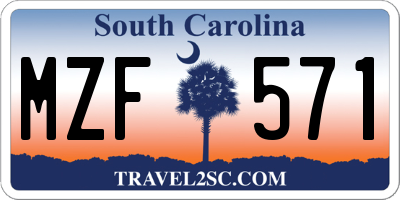 SC license plate MZF571