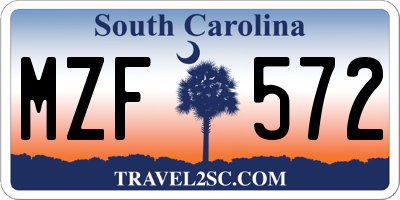 SC license plate MZF572