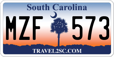 SC license plate MZF573