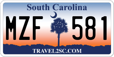 SC license plate MZF581