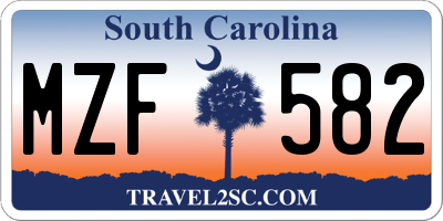 SC license plate MZF582