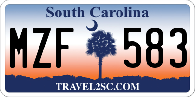 SC license plate MZF583
