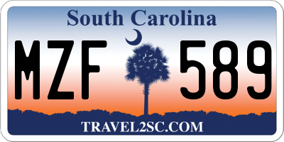 SC license plate MZF589