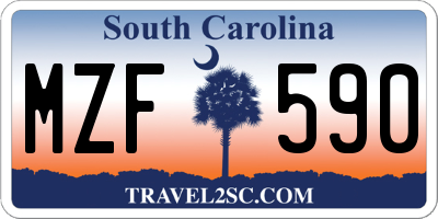 SC license plate MZF590